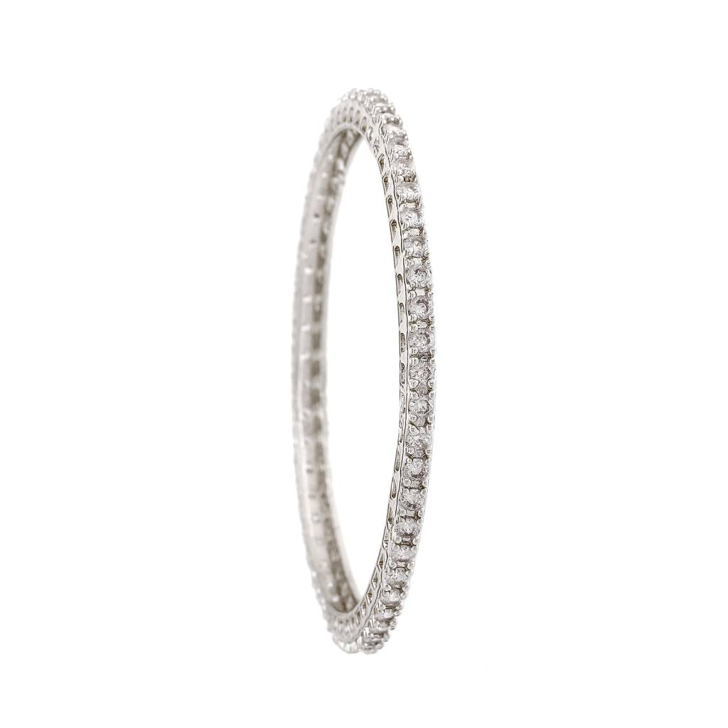 Estele Rhodium Plated Exquisite White American Diamond Bangles | Available In 2:6 & 2:8 Sizes |A Perfe : AD-014-IR-28BANGLE-26