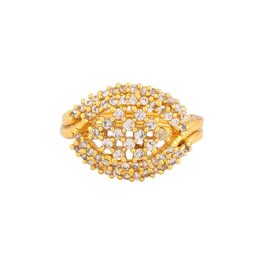 Estele Gold Plated Cz Sparkling Finger Ring For Women : AD-041RING