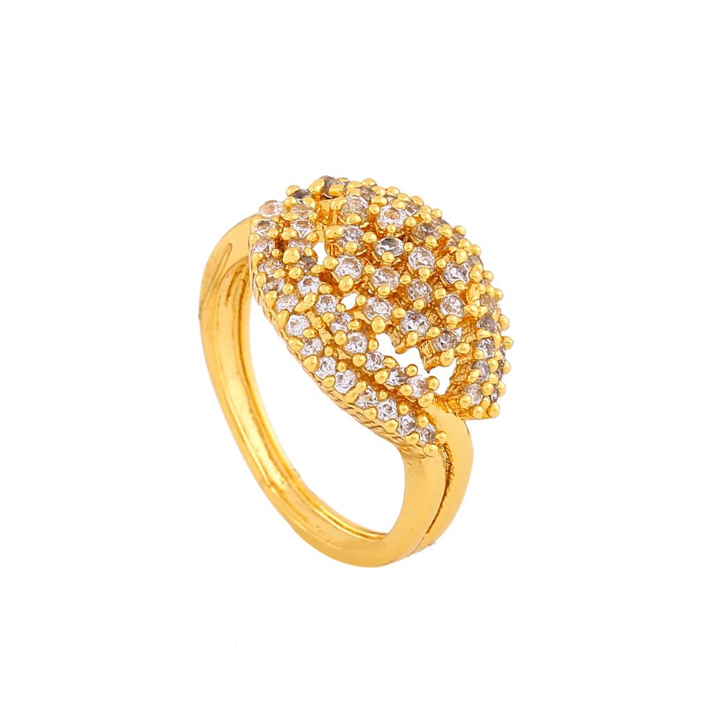 Estele Gold Plated Cz Sparkling Finger Ring For Women : AD-041RING