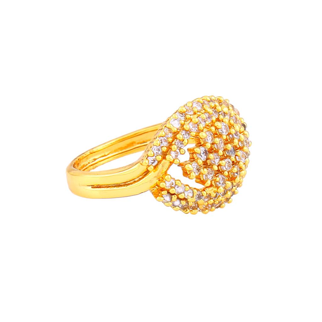 Estele Gold Plated Cz Sparkling Finger Ring For Women : AD-041RING