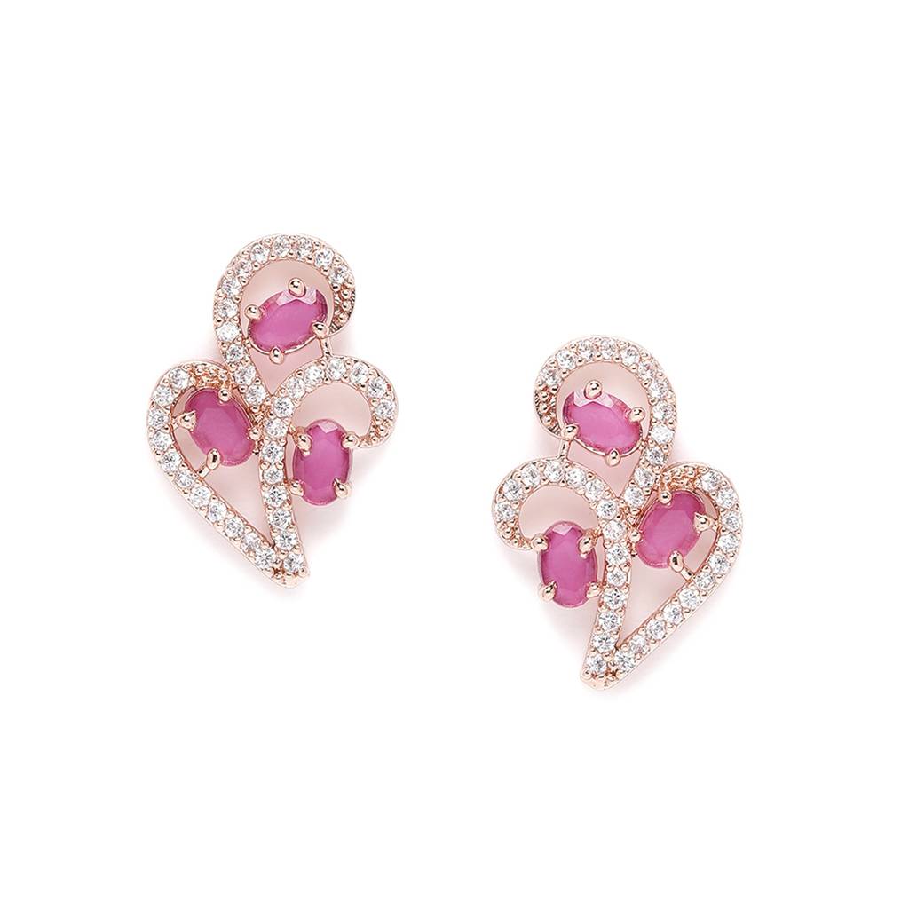 Timeless Ruby American Diamond Necklace Set: Lightweight, Premium Quality Sparkle For Every Occasion : AD-819-RGRBNKER