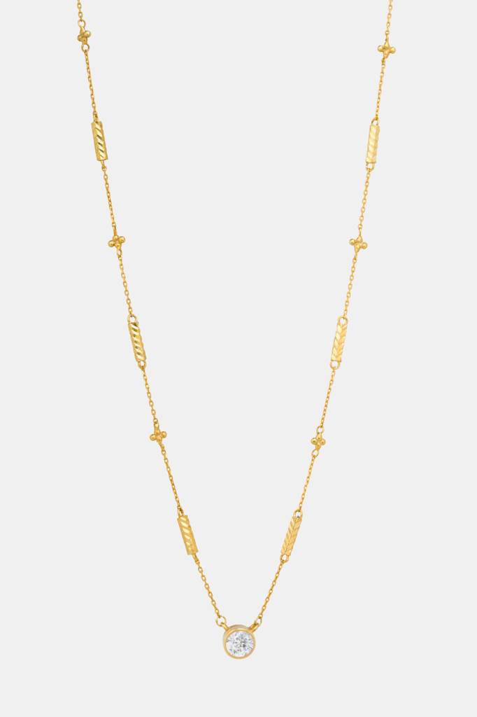 925 Silver Diversity Necklace With Zircon : TSNP-DIV-18-18G_ZIRC-3009