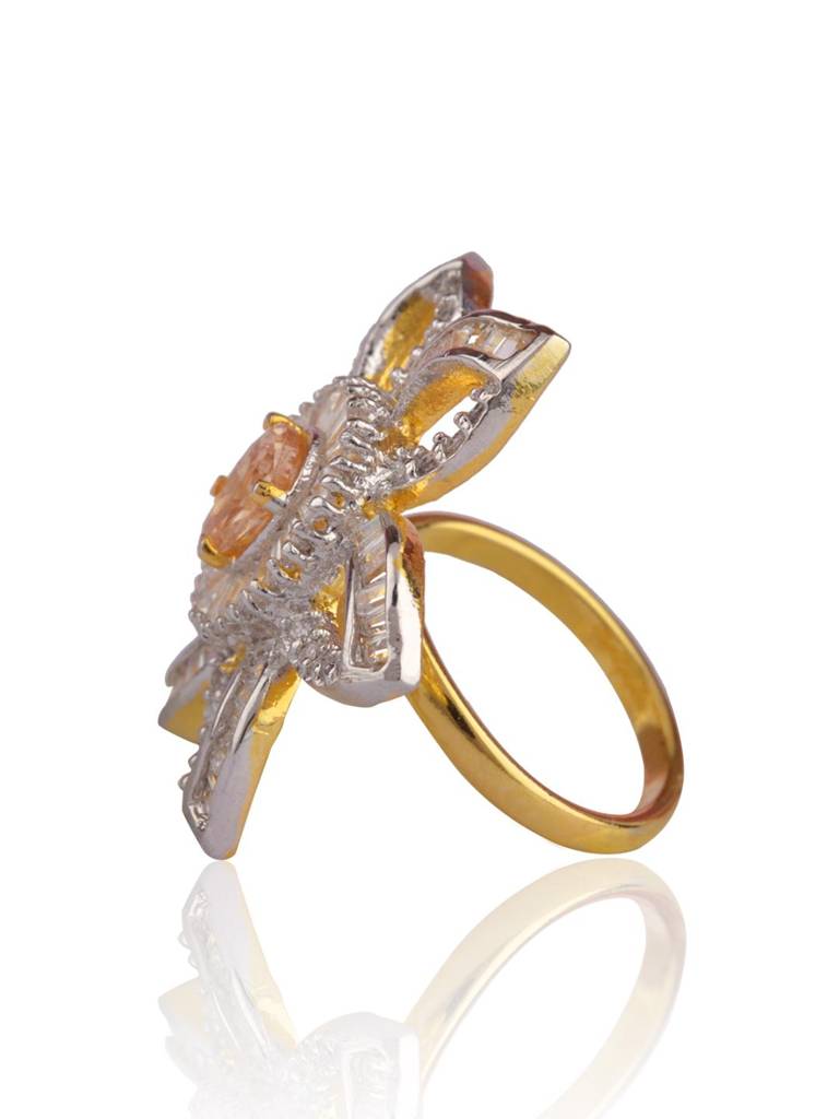 Firoza Ad Champagne Flower Ring : ADRING1400