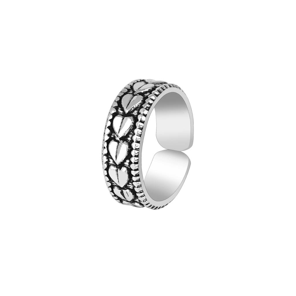 Oxidized Heart Shape Toe Ring : ADTR605