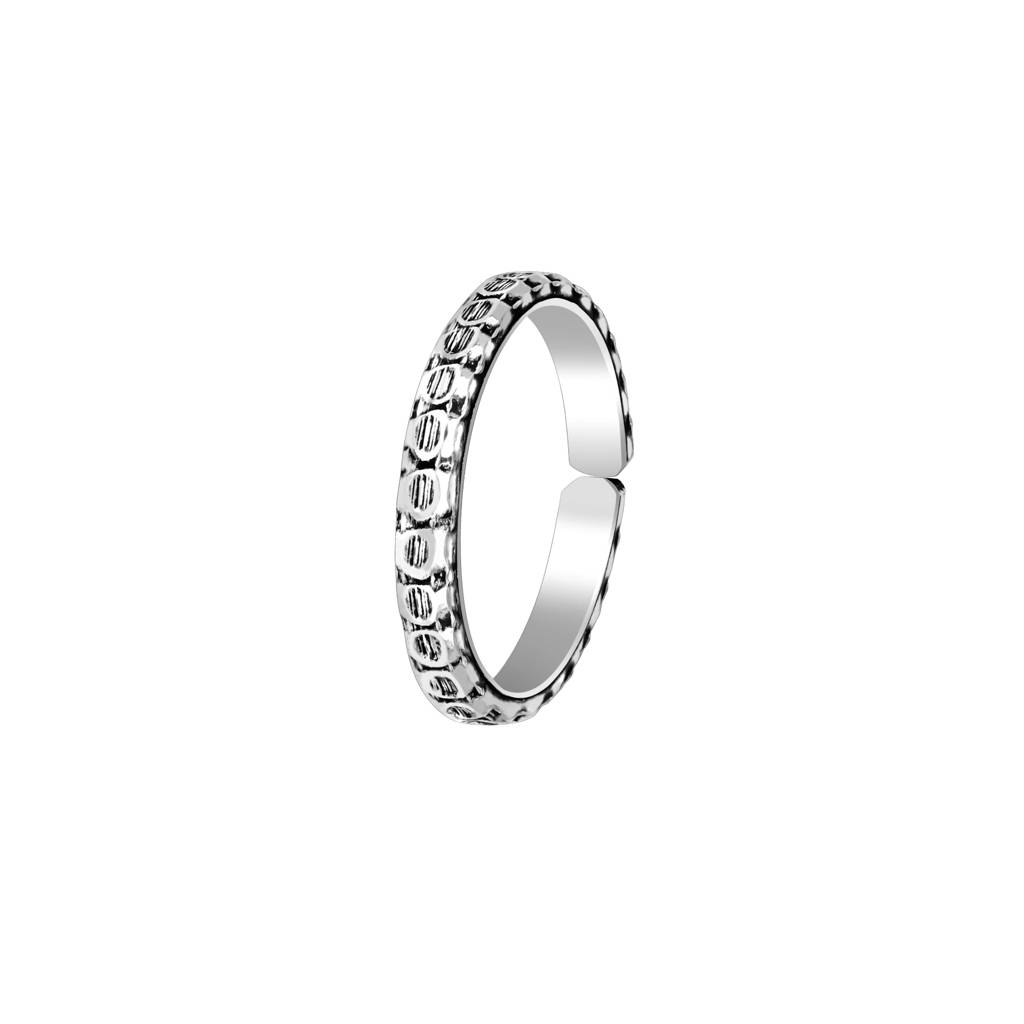 Circular Harmony Oxidized Toe Ring : AETR621