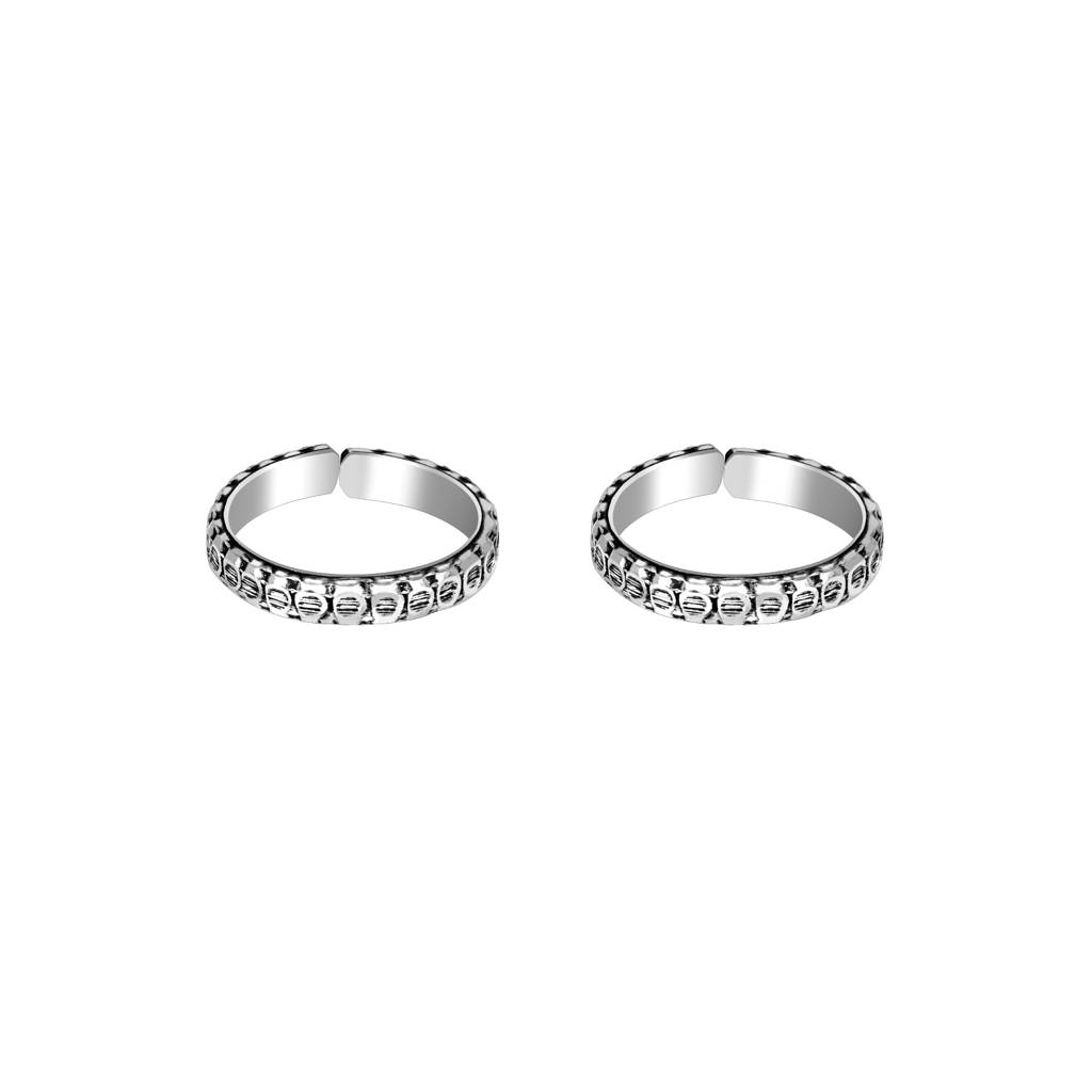 Circular Harmony Oxidized Toe Ring : AETR621