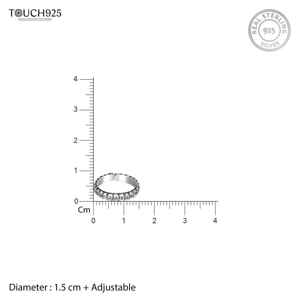 Circular Harmony Oxidized Toe Ring : AETR621