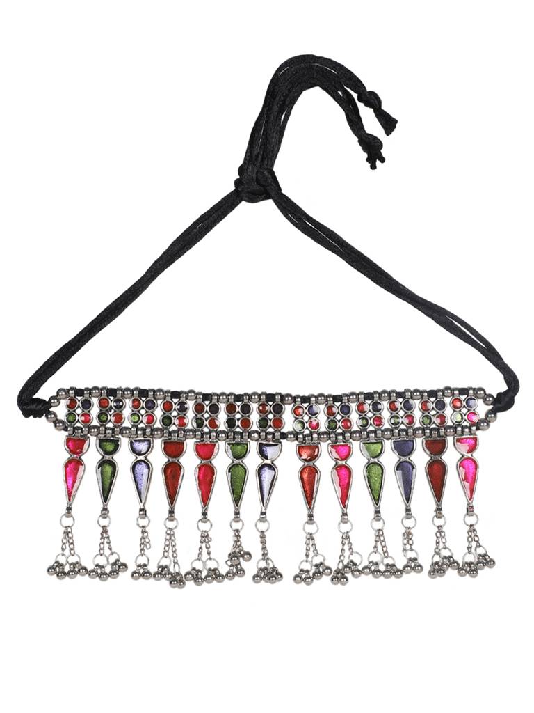 Firoza Multi Coloured Afghan Choker : AFGHANCH1406