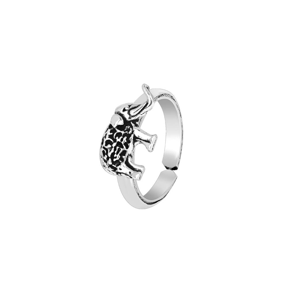 Oxidised Elephant Toe Ring : AFTR637