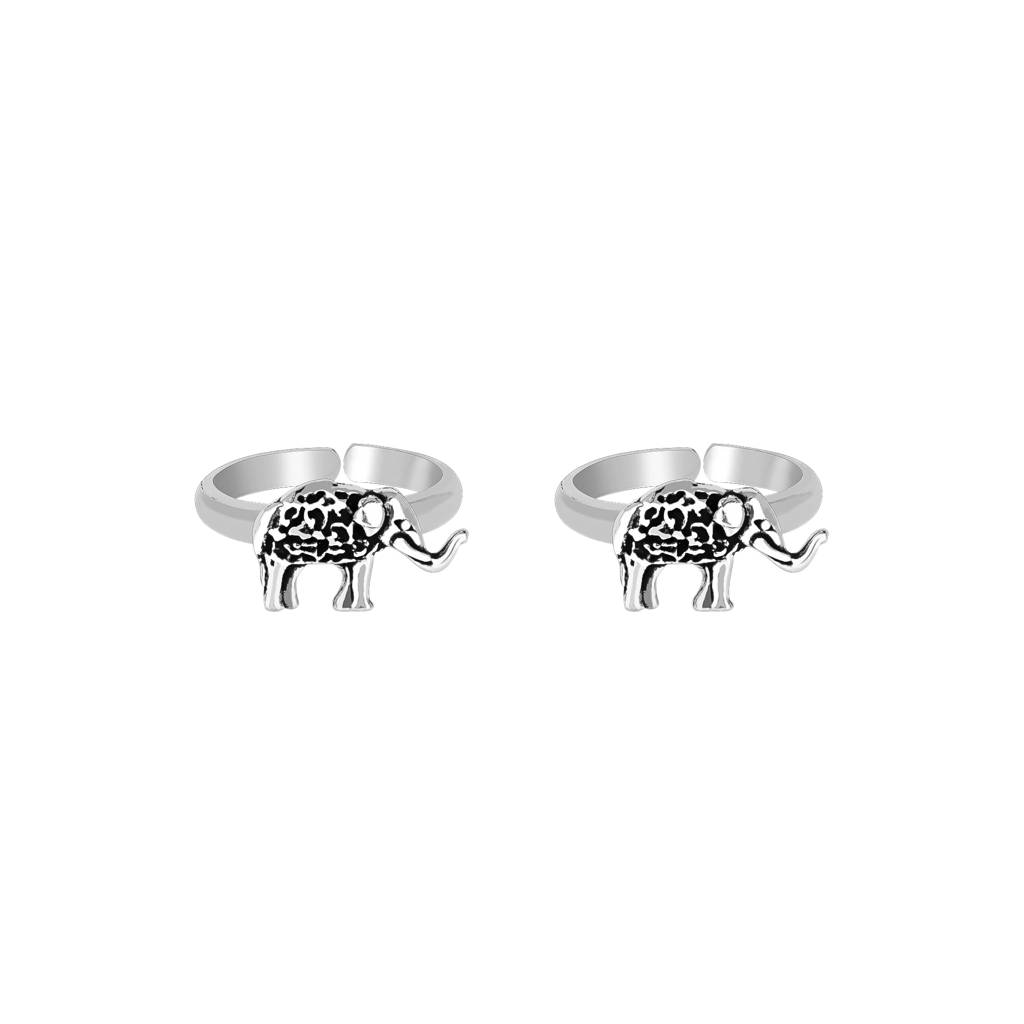 Oxidised Elephant Toe Ring : AFTR637