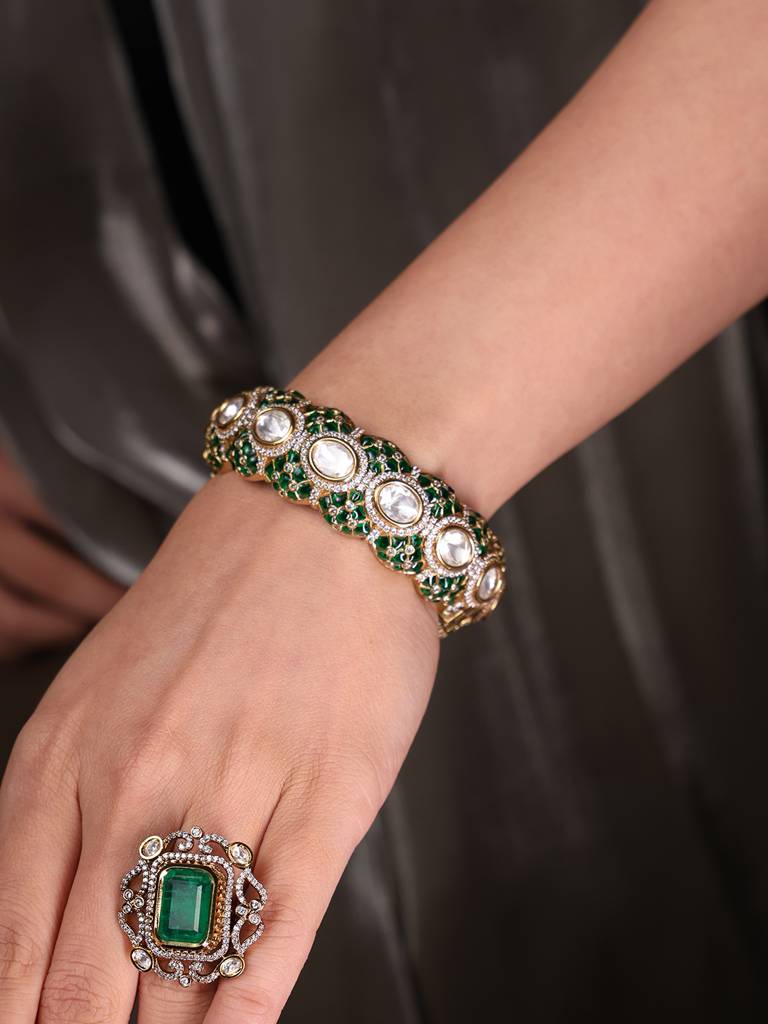 Emerald Grace Kundan Bangle : AGBR43