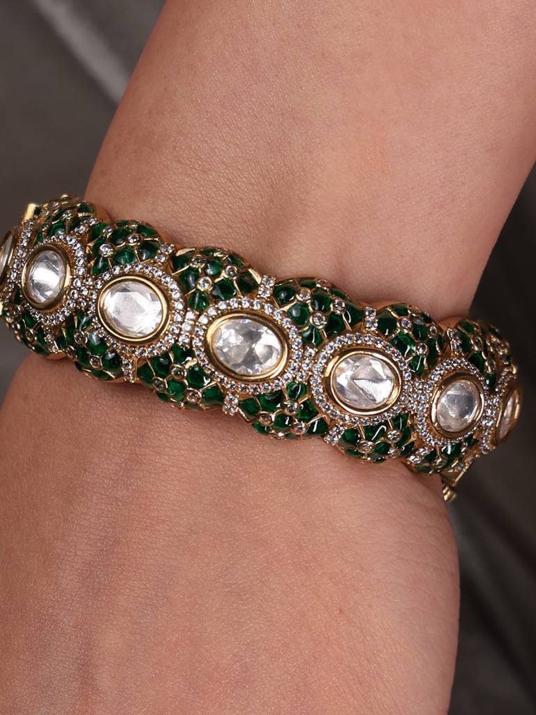 Emerald Grace Kundan Bangle : AGBR43