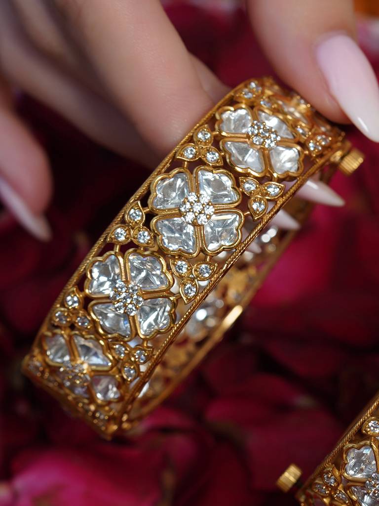 Zara Kundan Gold Bangle : AGBR4