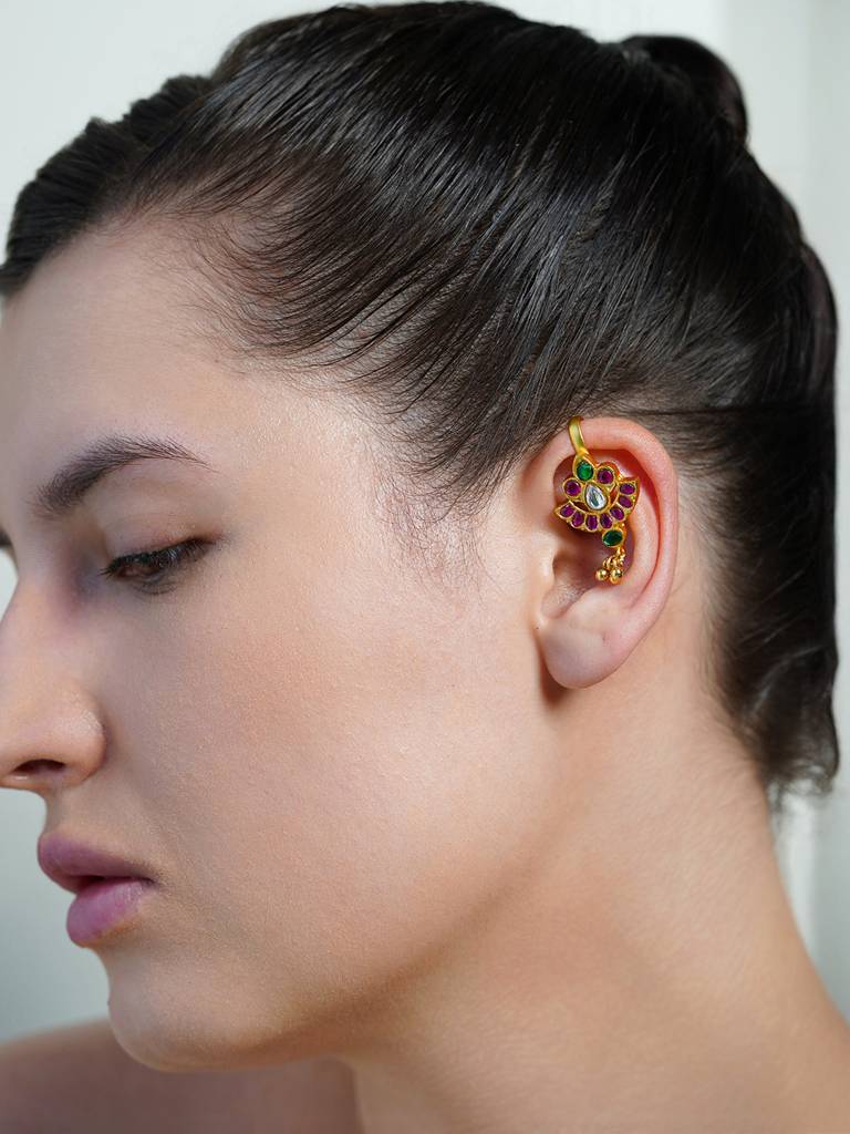 Petal Gem Ear Cuff Earrings : AGER32