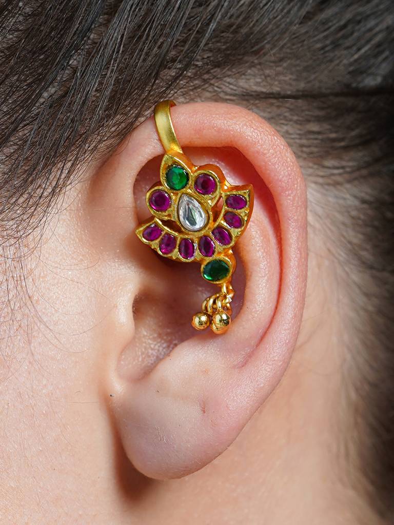 Petal Gem Ear Cuff Earrings : AGER32