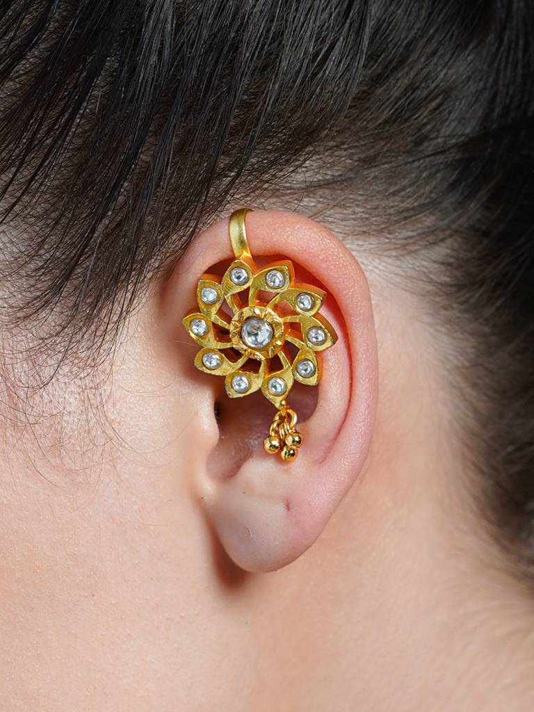 Sunburst Gold Ear Cuff Earrings : AGER33