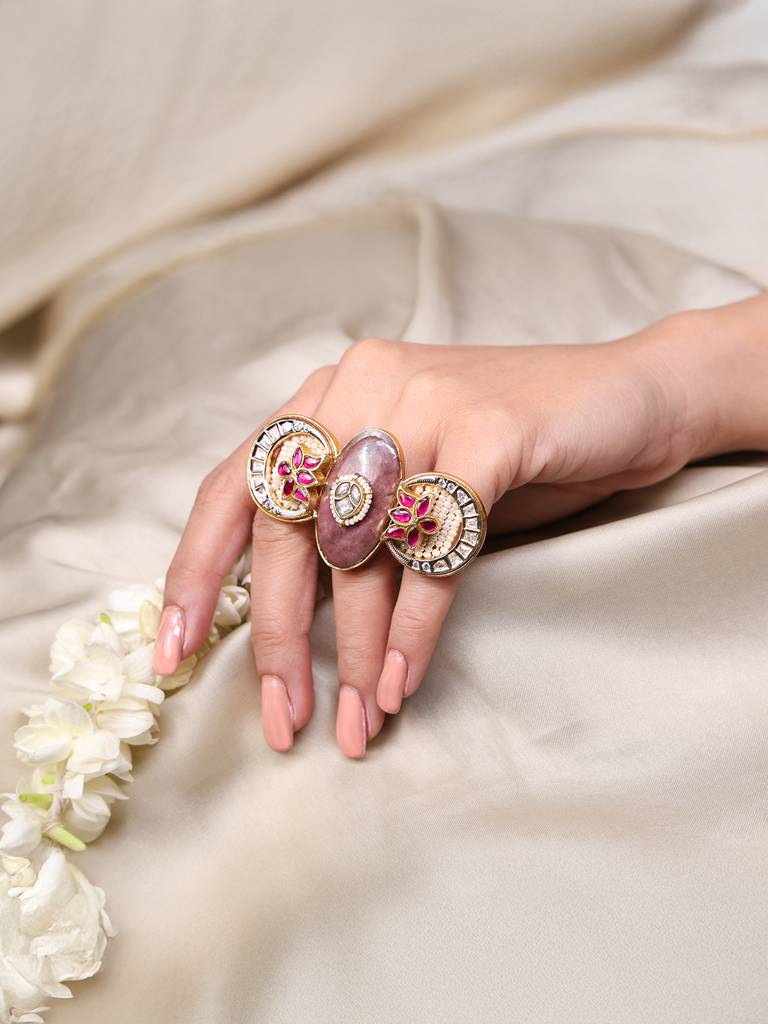 Ruby Blossom Kundan Ring : AGRG9
