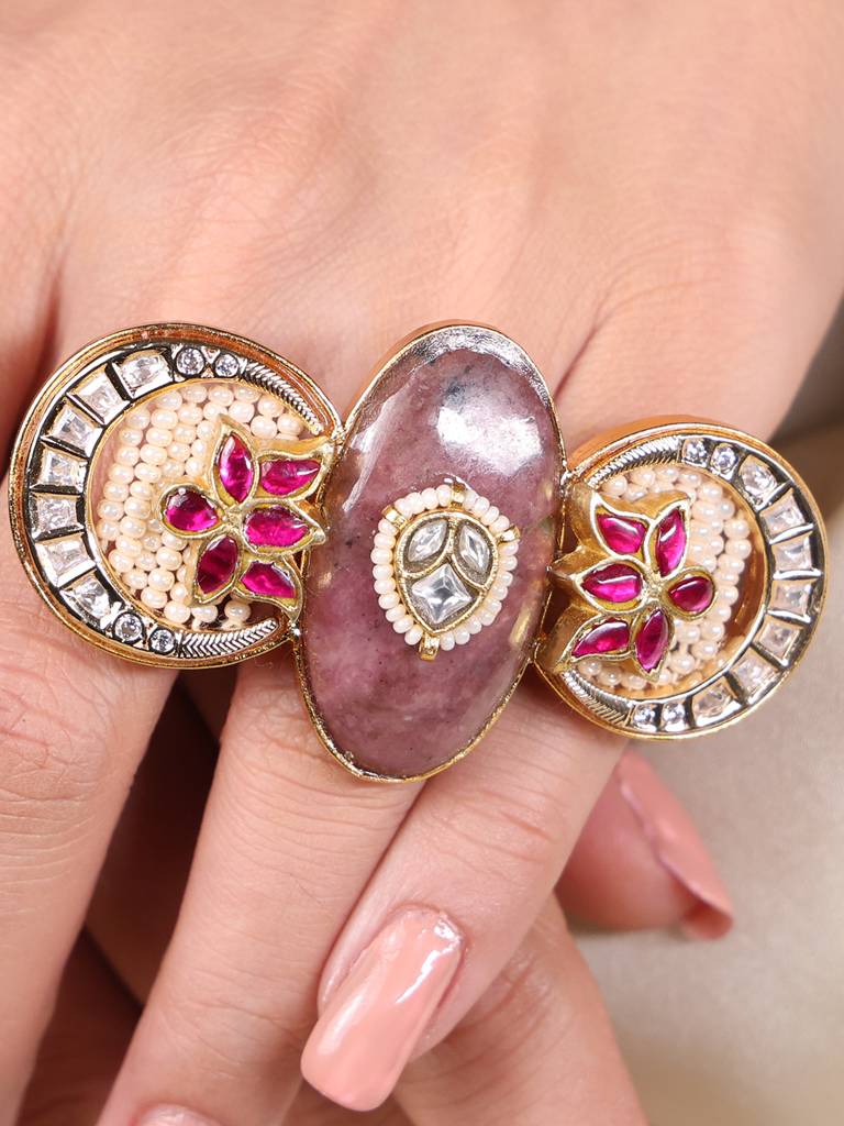 Ruby Blossom Kundan Ring : AGRG9