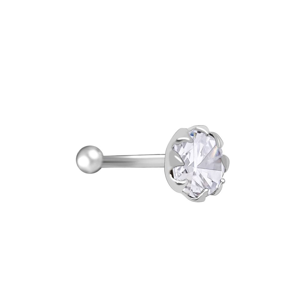 Pure Silver Radiant Sparkle Silver Nose Pin : AHNP418