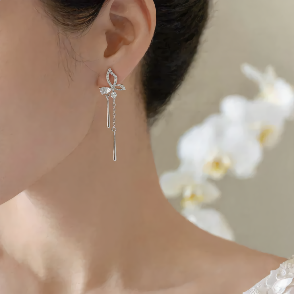 Eternz Certified Jewellery - You JewelryCrystal Blossom Chain Drop Earrings.