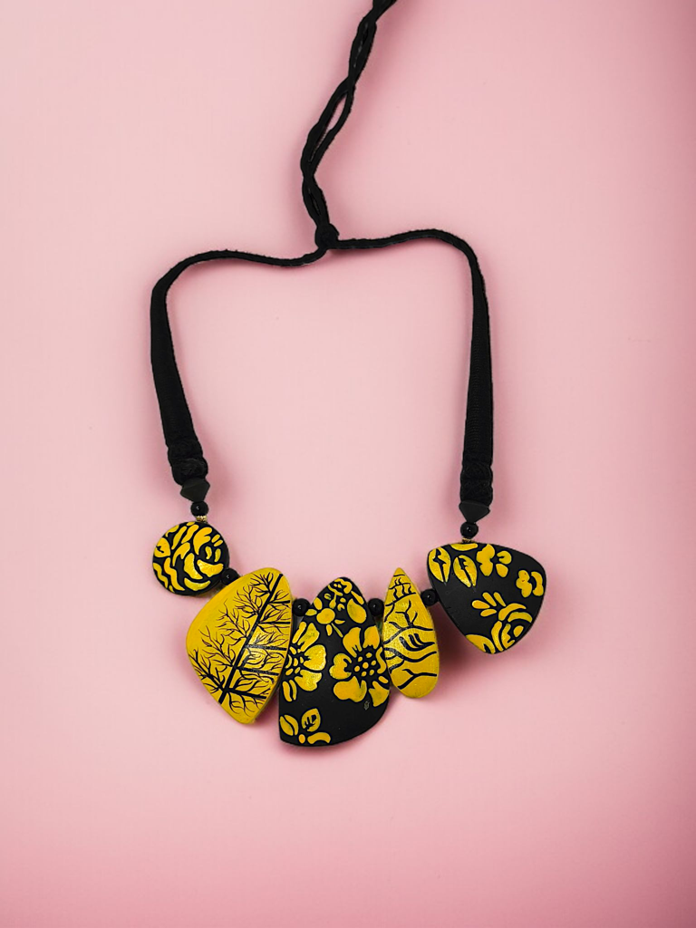 Mrittika Handmade Tribal Clay Choker With Earring Jewelry Set : AJ-MR-HC-NL-03