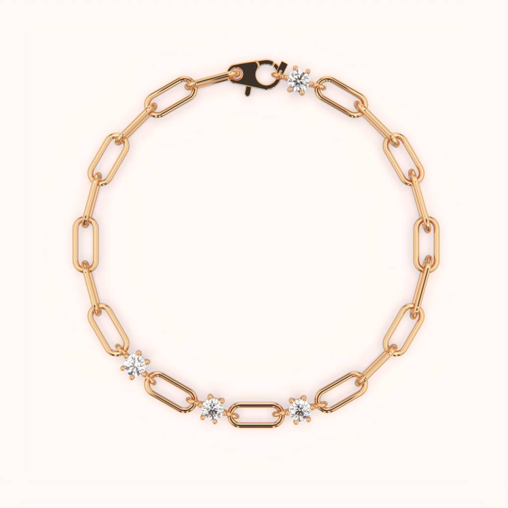 18K Gold Vermeil Daisy Link Gold Vermeil Bracelet : KBCL0003