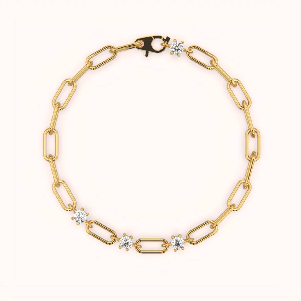 18K Gold Vermeil Daisy Link Gold Vermeil Bracelet : KBCL0003-Gold