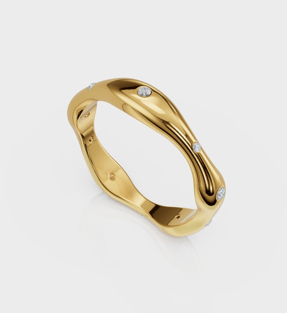Studded Wave Ring : AJJSS0019