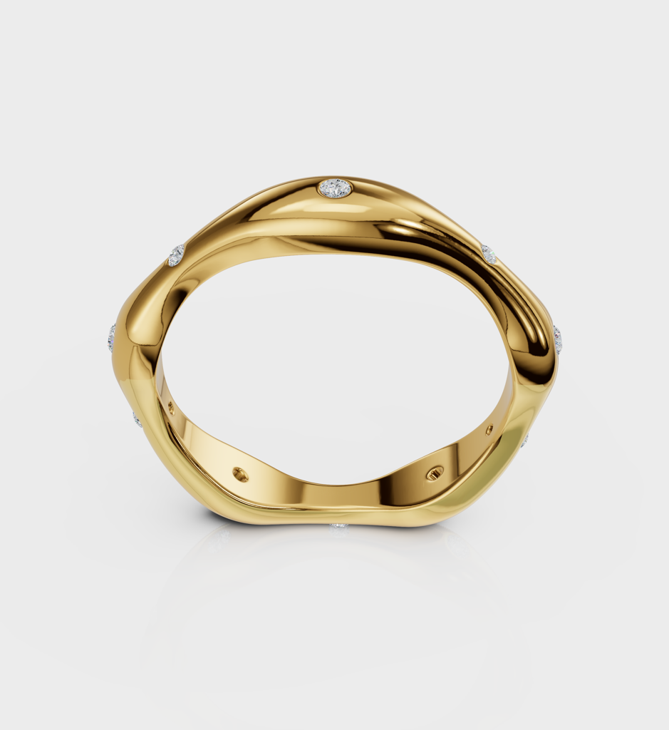 Studded Wave Ring : AJJSS0019