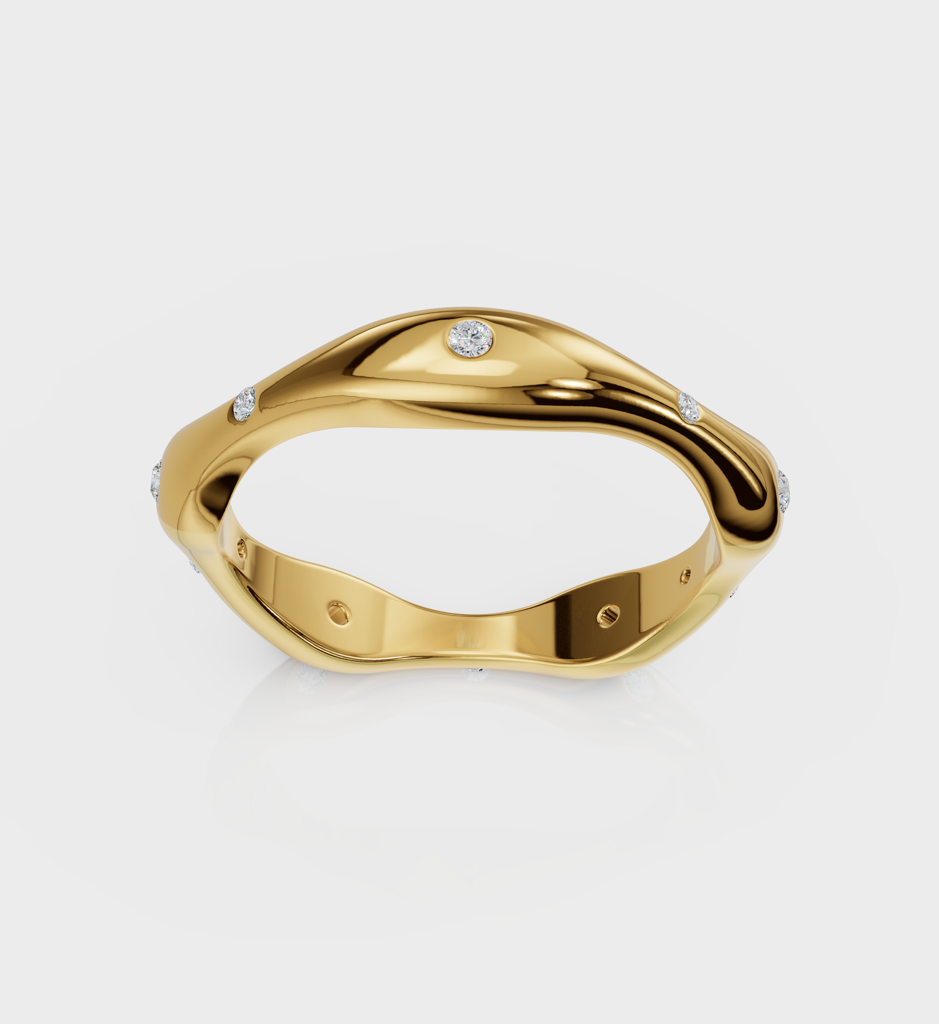 Studded Wave Ring : AJJSS0019