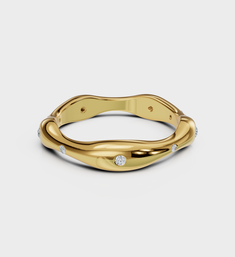 Studded Wave Ring : AJJSS0019