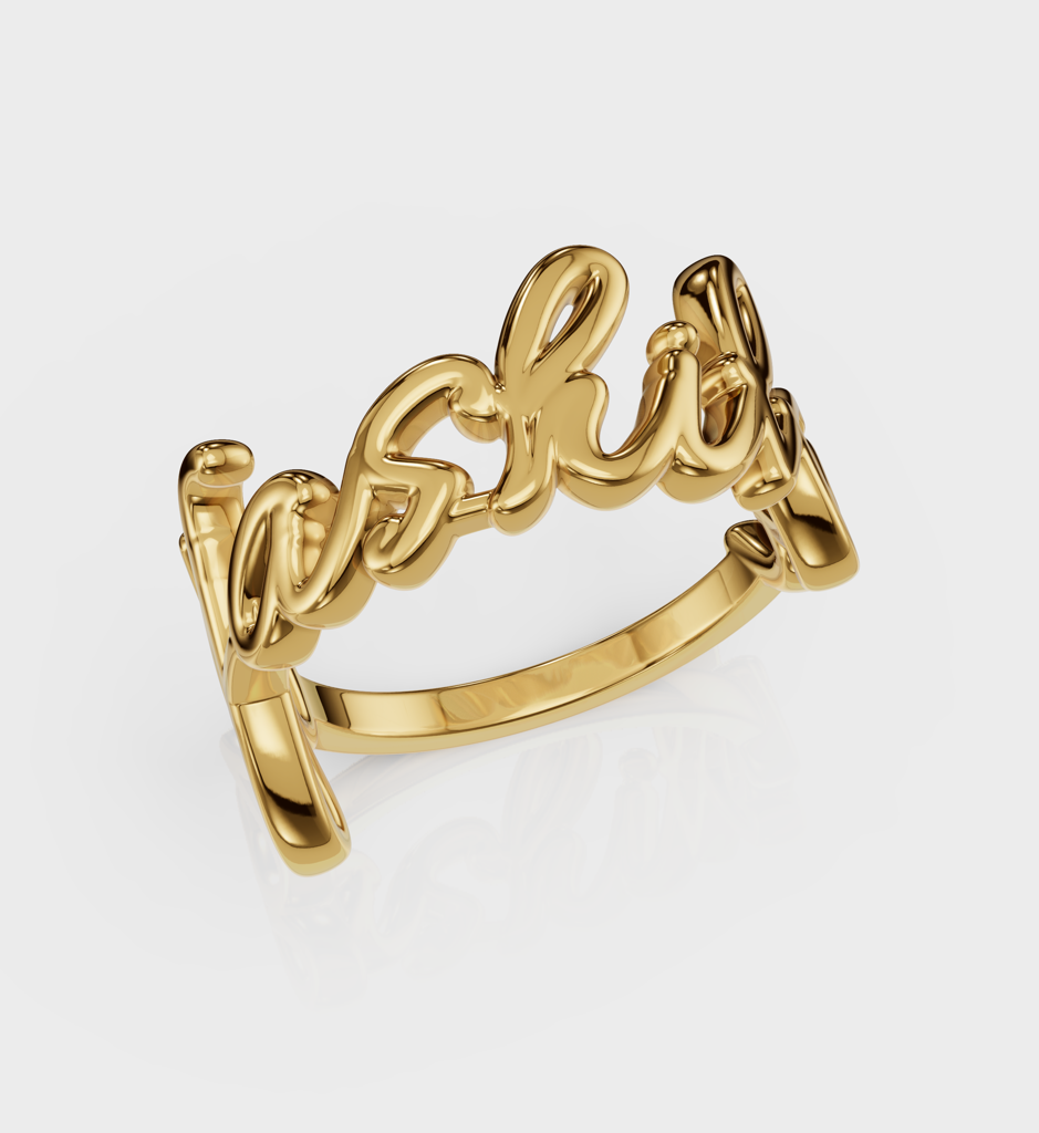 Cursive Name Ring : AJJSS0020