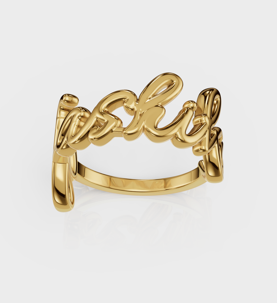 Cursive Name Ring : AJJSS0020