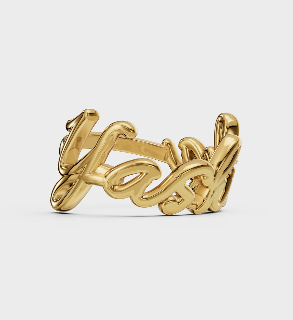 Cursive Name Ring : AJJSS0020