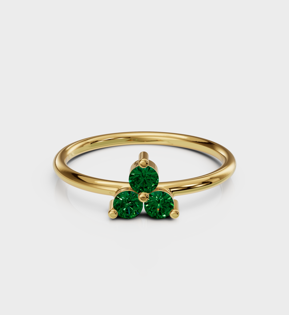 Emerald Trio Ring : AJJSS0022