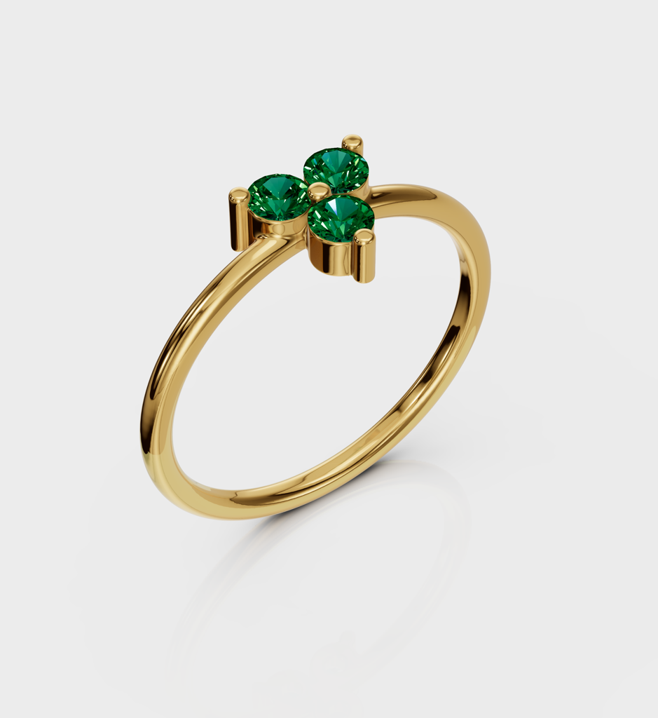 Emerald Trio Ring : AJJSS0022