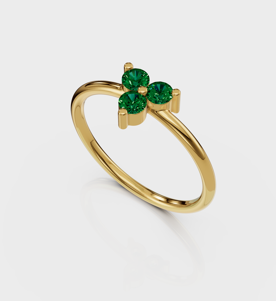 Emerald Trio Ring : AJJSS0022