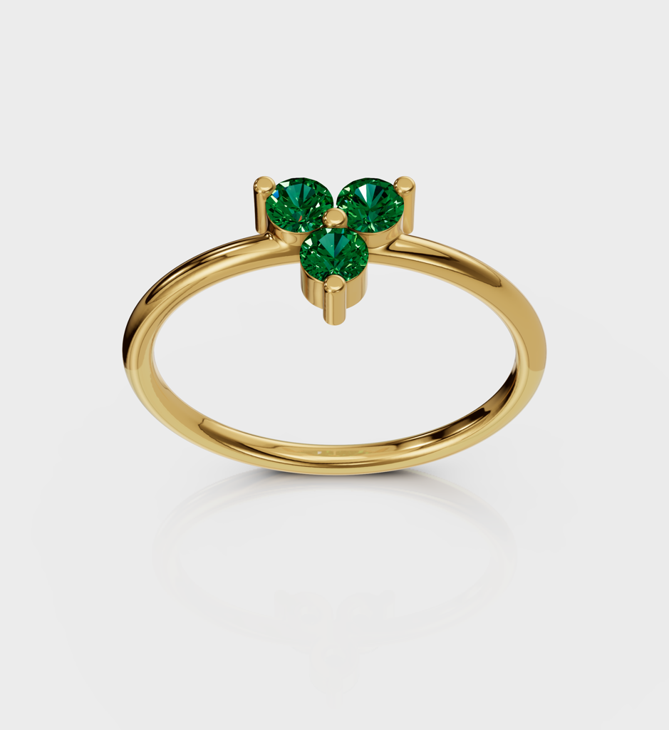 Emerald Trio Ring : AJJSS0022