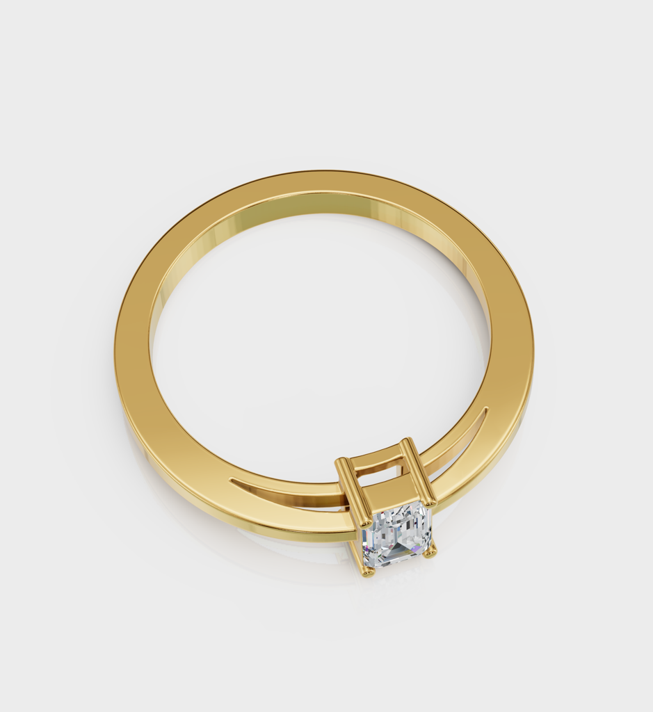 Emerald Cut Diamond Ring : AJJSS0075