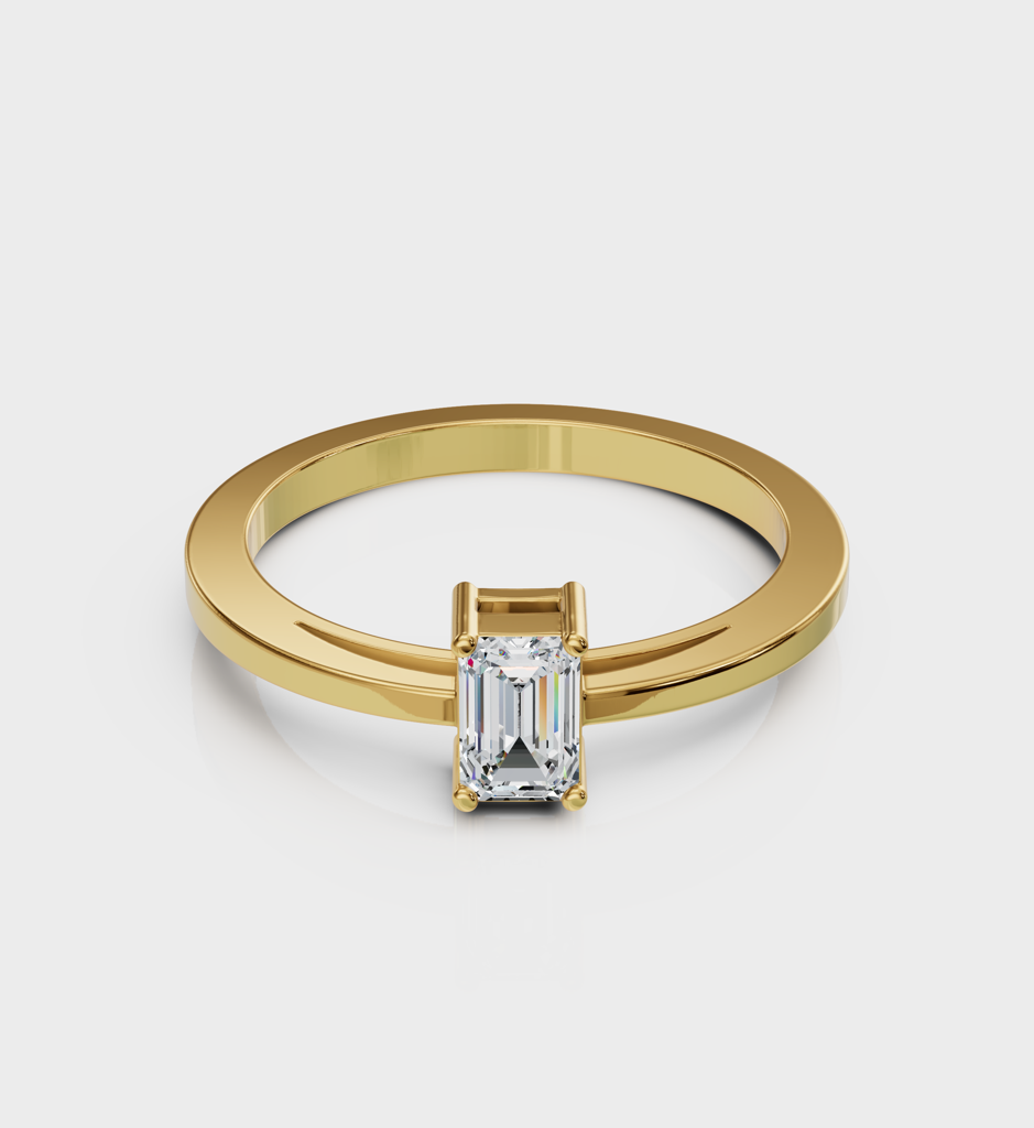 Emerald Cut Diamond Ring : AJJSS0075