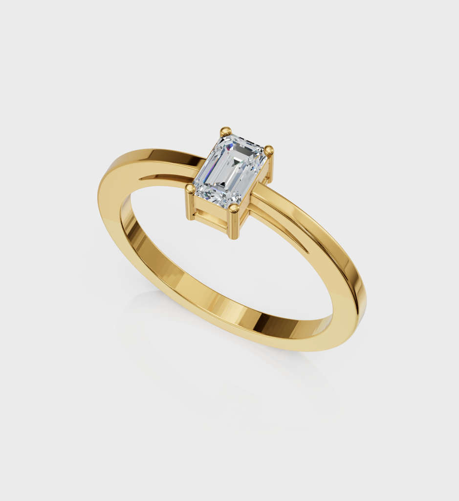 Emerald Cut Diamond Ring : AJJSS0075