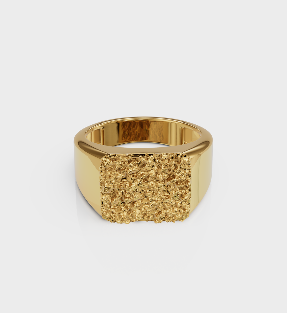 Hammered Square Signet : AJJSS0088