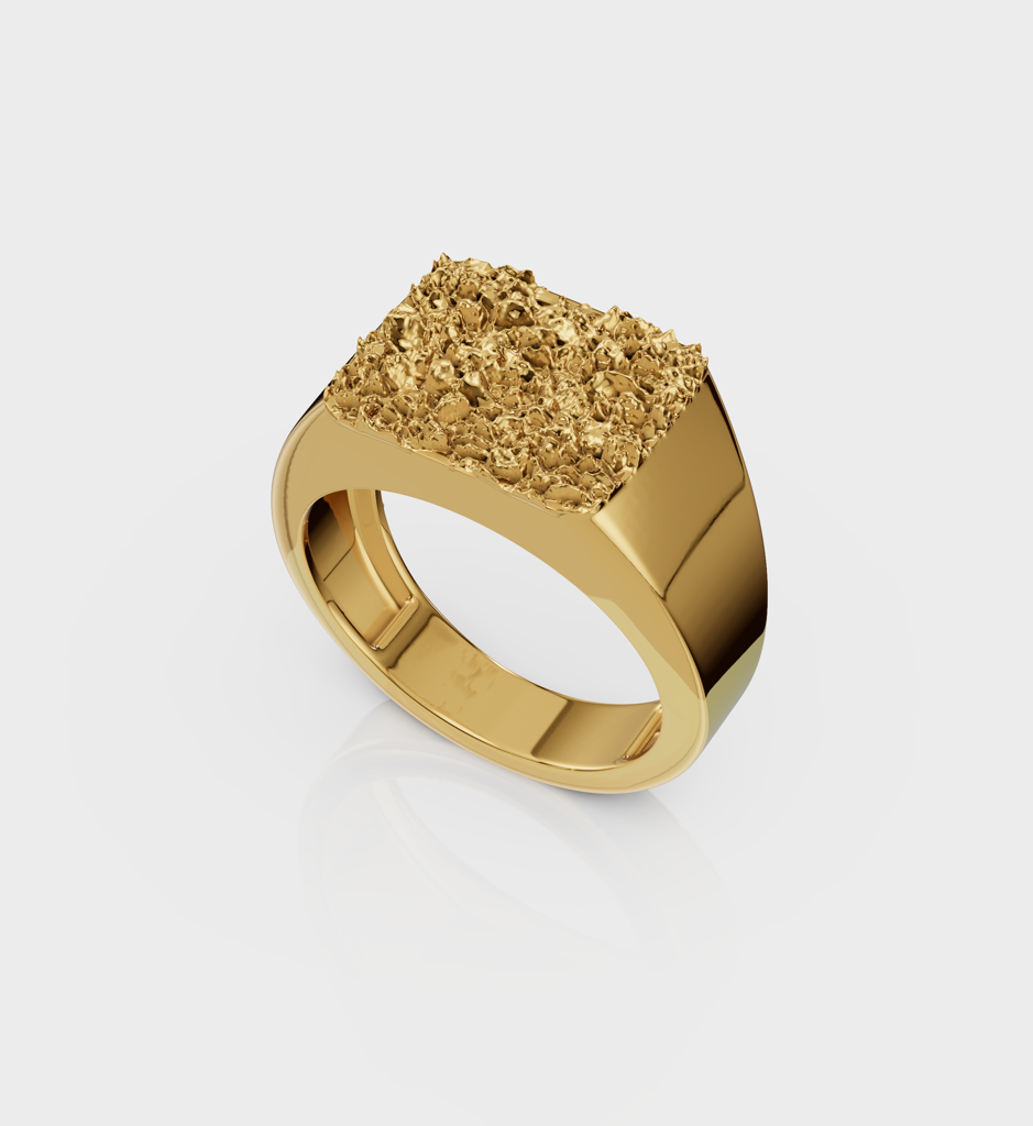 Hammered Square Signet : AJJSS0088