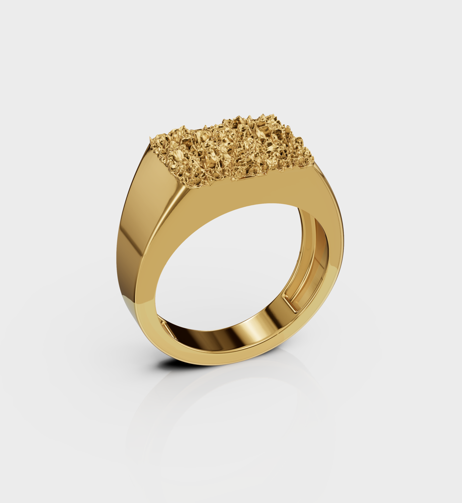 Hammered Square Signet : AJJSS0088