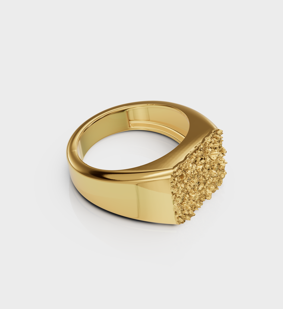 Hammered Square Signet : AJJSS0088