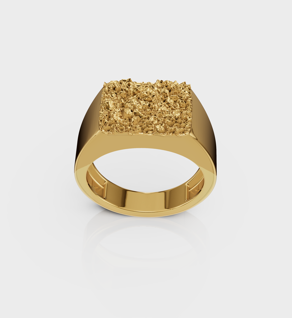 Hammered Square Signet : AJJSS0088