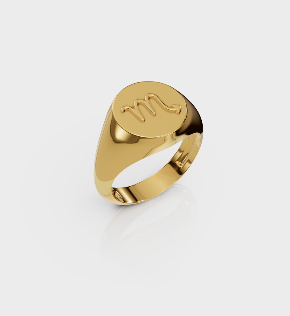 Zodiac Signet Ring : AJJSS0117
