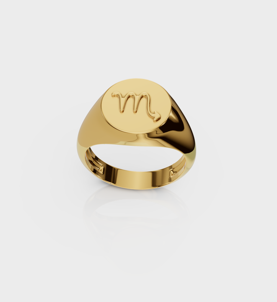 Zodiac Signet Ring : AJJSS0117