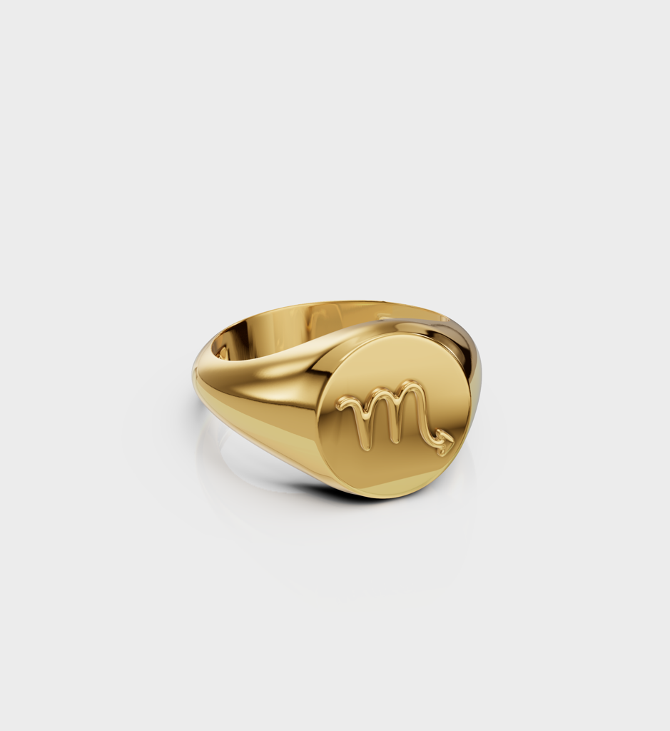 Zodiac Signet Ring : AJJSS0117