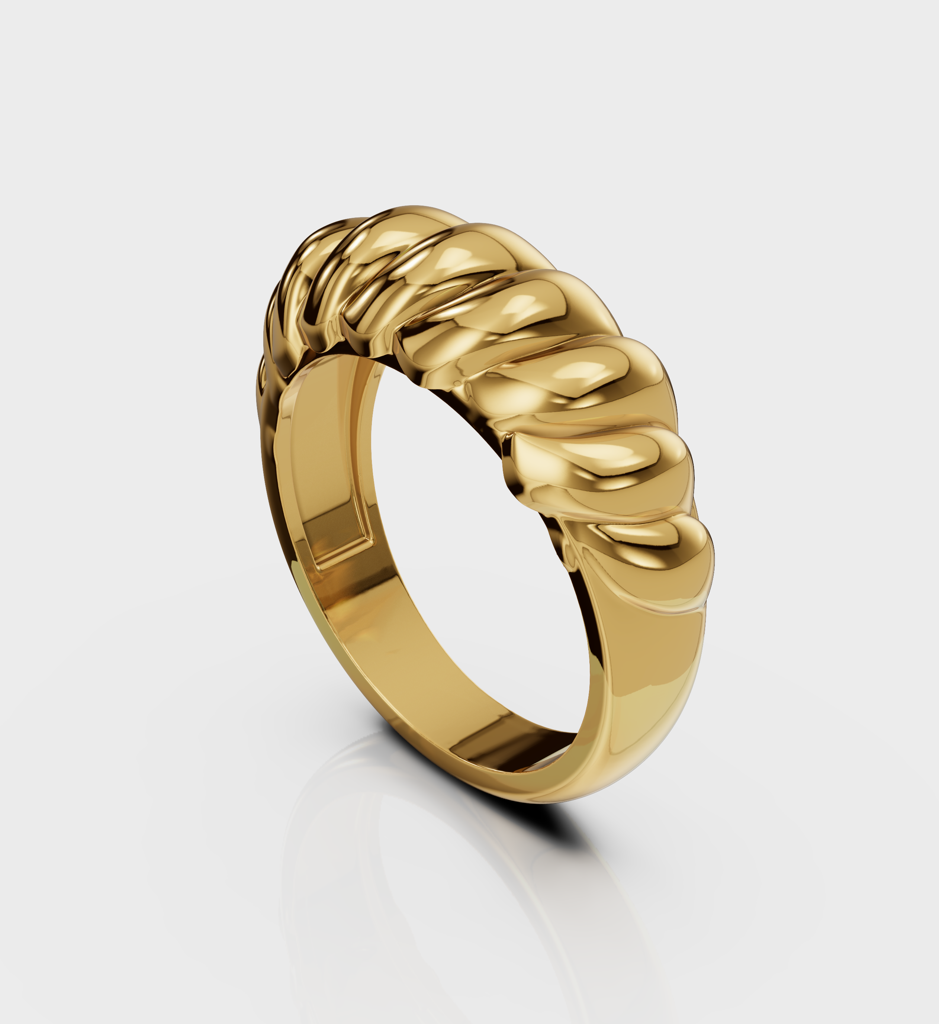 Curved Mound Ring : AJJSS0119